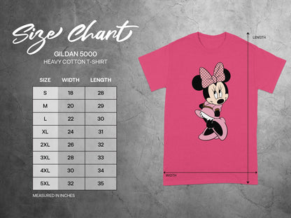 Gildan 5000 Size Chart Measured In Inches T-SHIRT