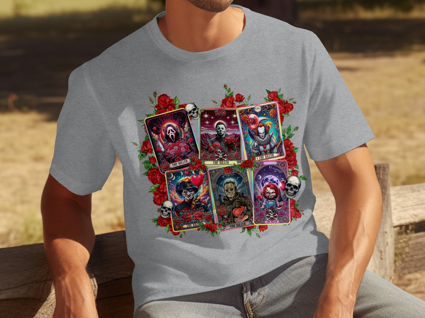 Horror Tarot Cards Graphic Design T-shirt