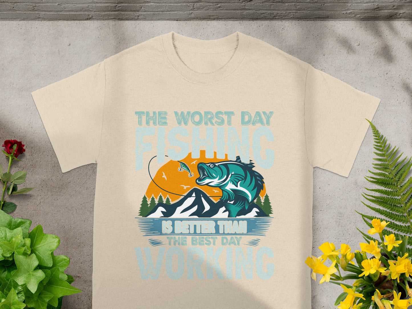 The worst day fishing is better than the best day working t-shirt graphic.