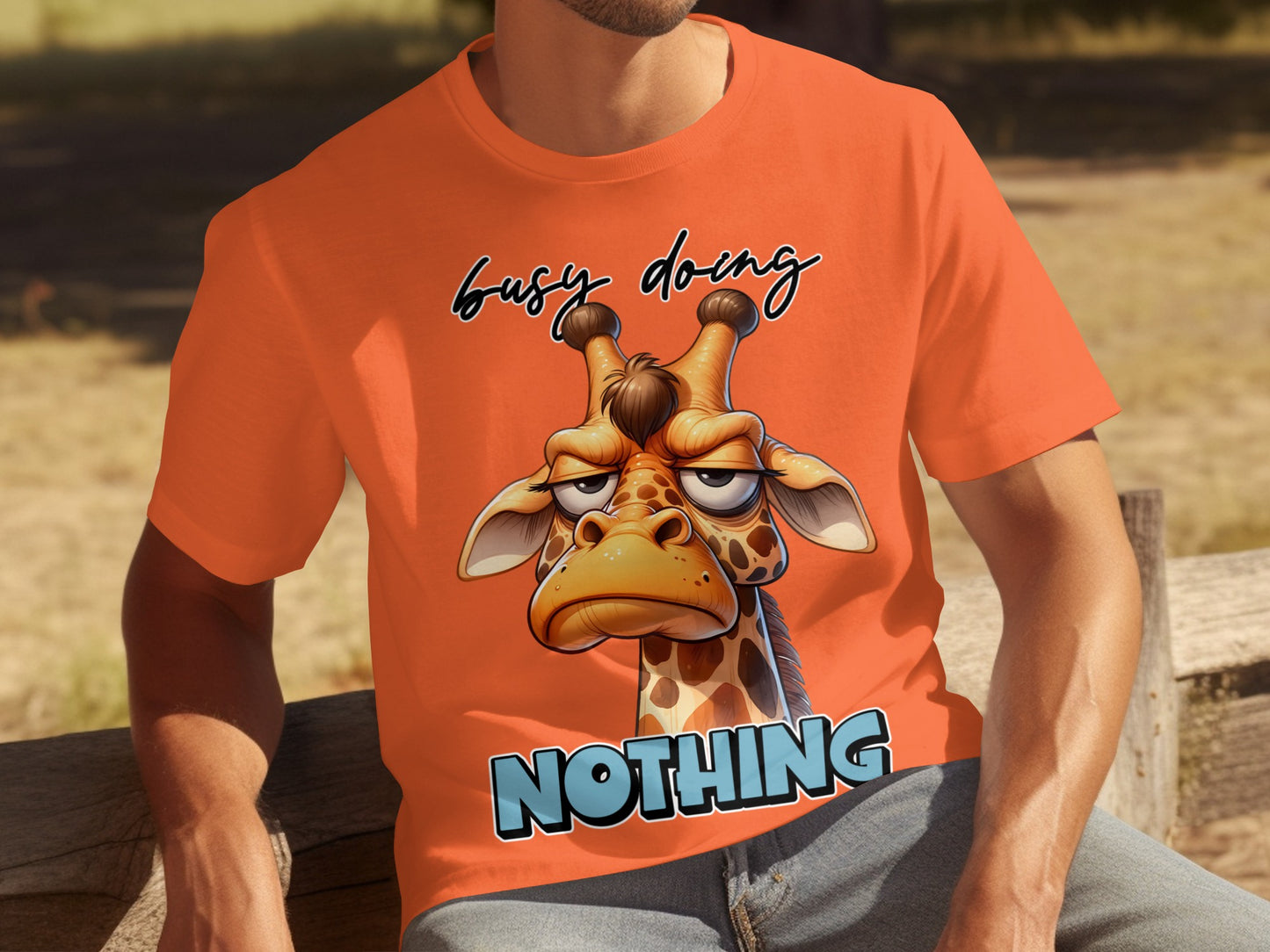 Busy Doing Nothing Giraffe Graphic Shirt