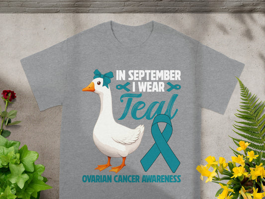 In September I Wear Teal Ovarian Cancer Awareness Shirt