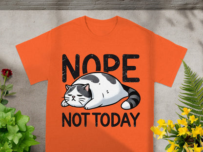Nope Not Today Lazy Cat Graphic T-shirt