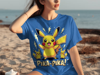 Pika Pika Pikachu Electric Design T-Shirt