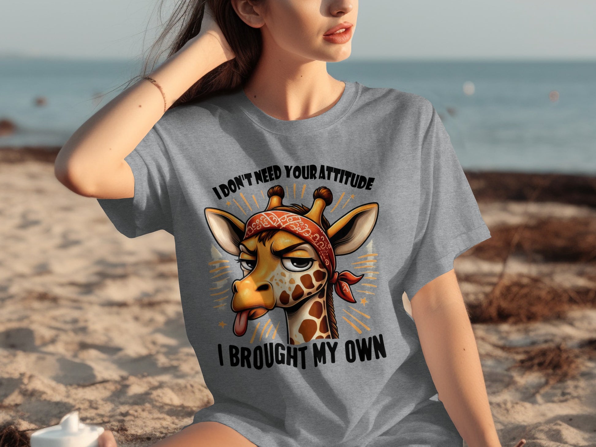 I Don't Need Your Attitude Giraffe Graphic T-shirt