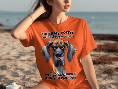 Touch My Coffee Dog Graphic Funny Statement T-shirt