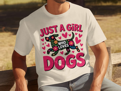 Just a Girl Who Loves Dogs Printed T-shirt