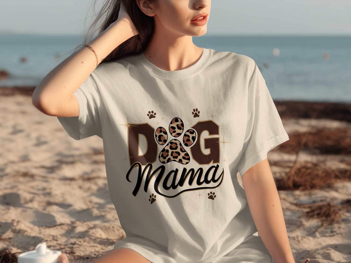 Dog Mama Leopard Paw Print Design Comfortable Shirt