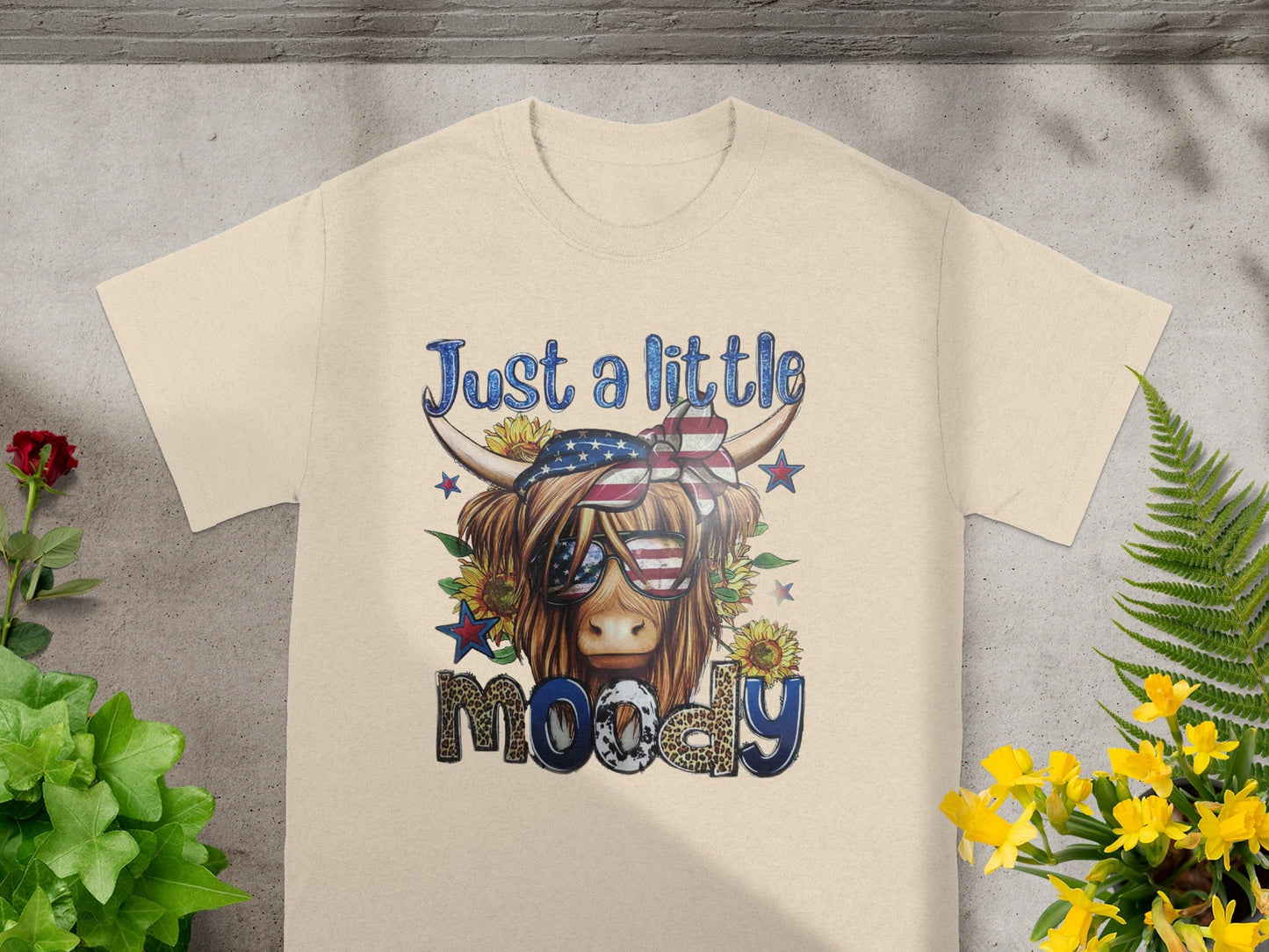 Just a Little Moody Graphic Tee Shirt Unique Design