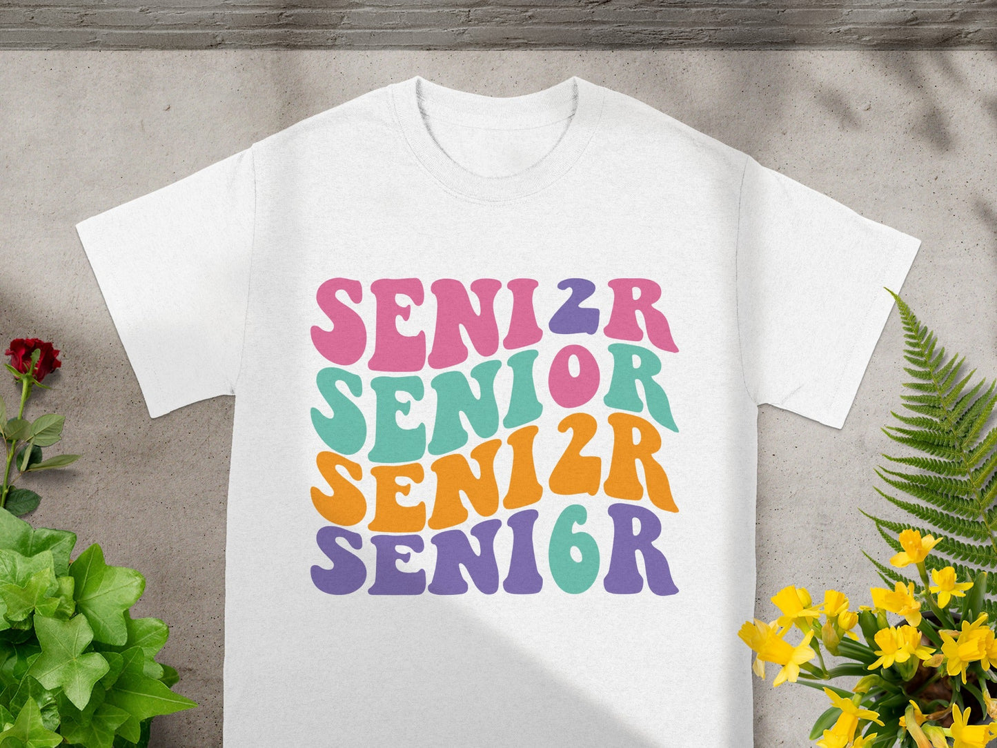 Colorful SENIOR SEN1OR SENI6R Graphic Tee