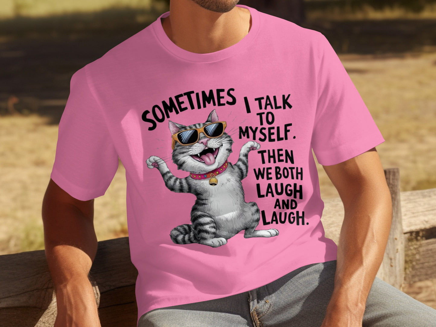Funny Cat Graphic Tee Sometimes I Talk to Myself Shirt