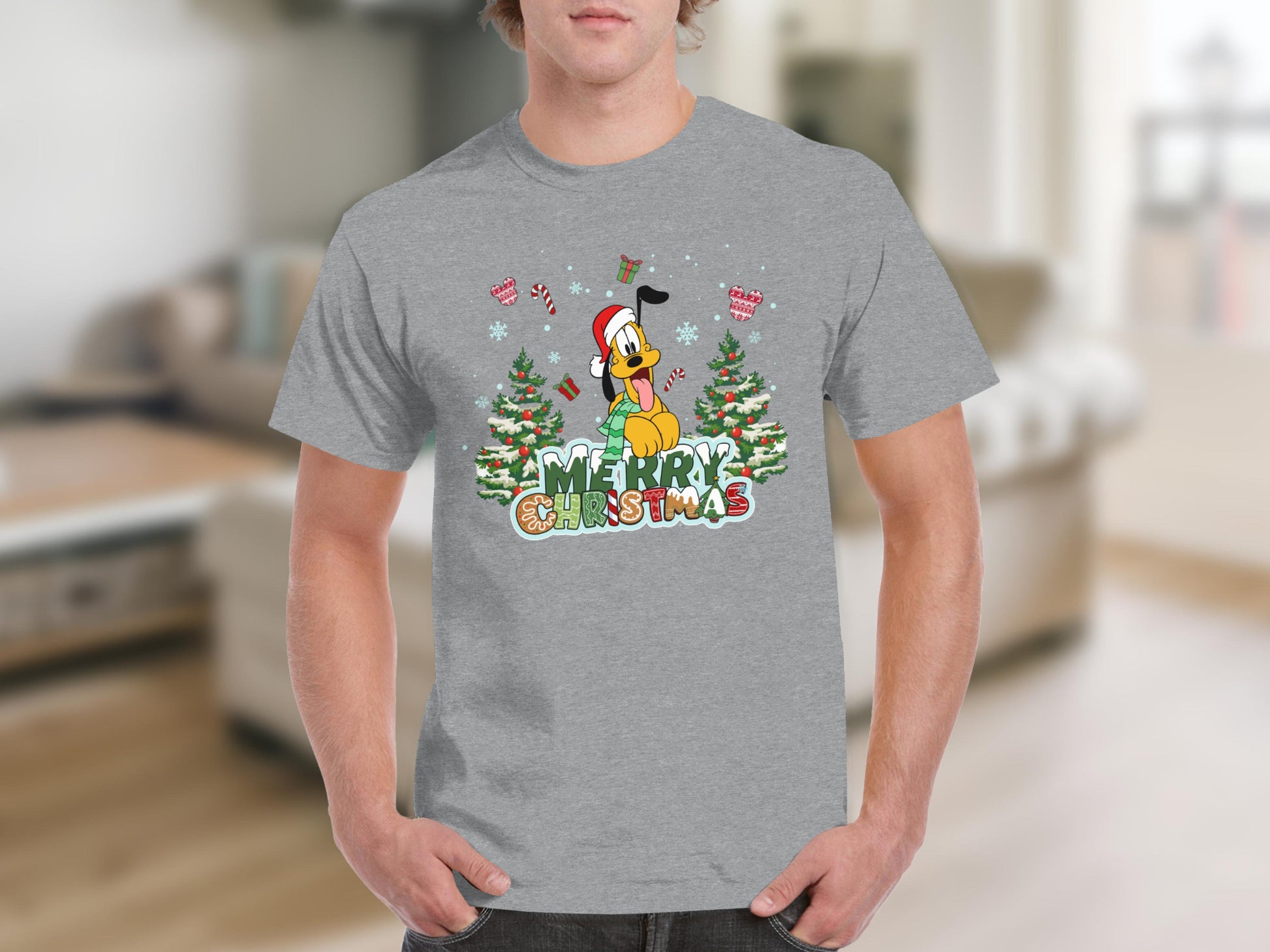 Christmas Tree and Dog Merry Christmas T-Shirt