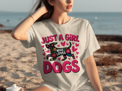 Just a Girl Who Loves Dogs Graphic T-Shirt