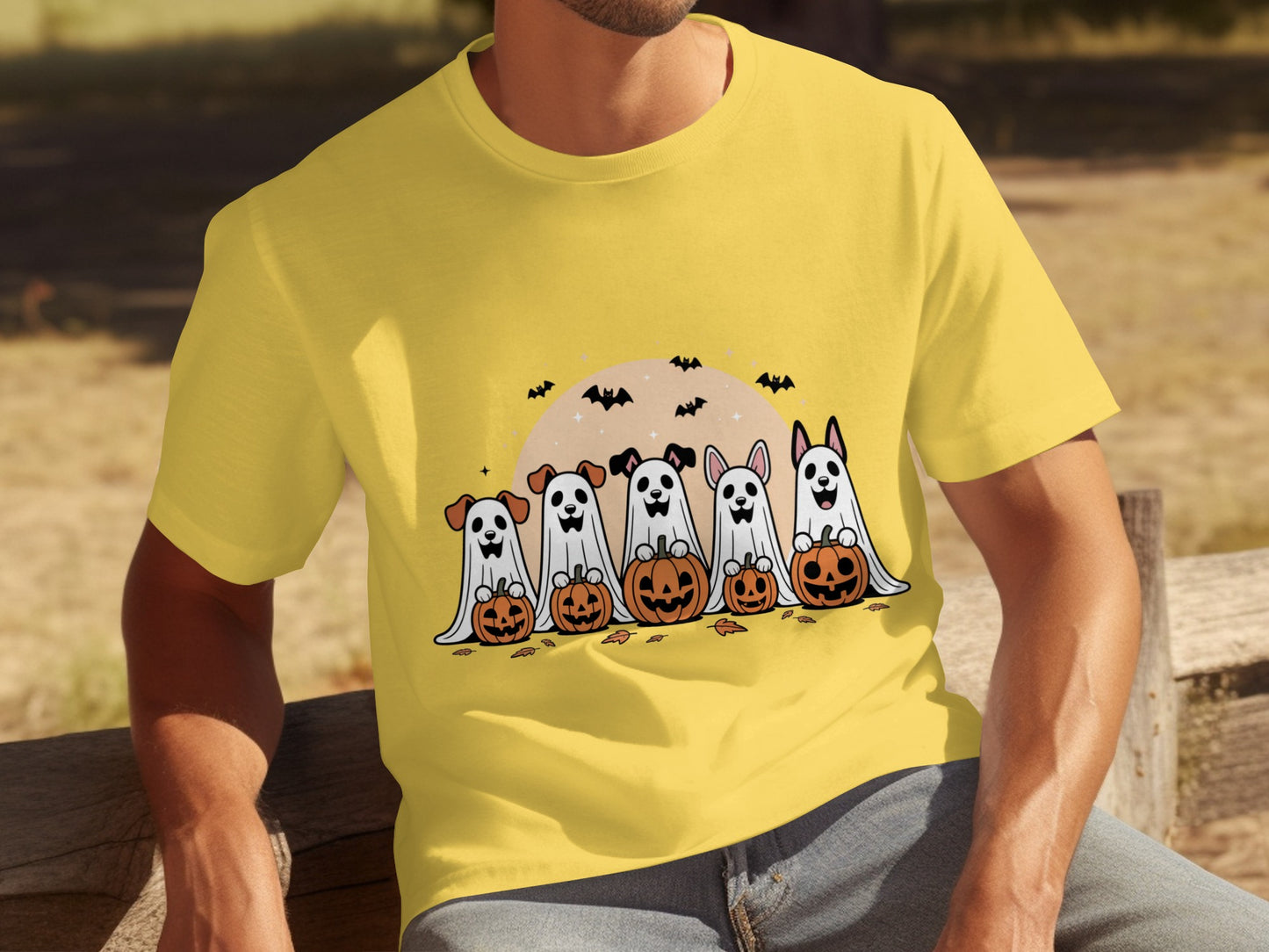 Cute Halloween Dogs in Costume Yellow T-Shirt Product