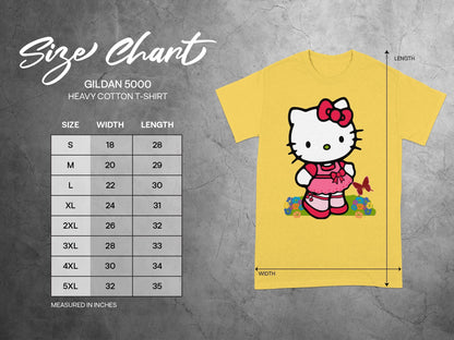 Hello Kitty GILDAN 5000 T-SHIRT Size Chart product type