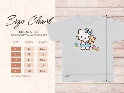 Hello Kitty Teddy Bear Flowers Youth T-Shirt product type