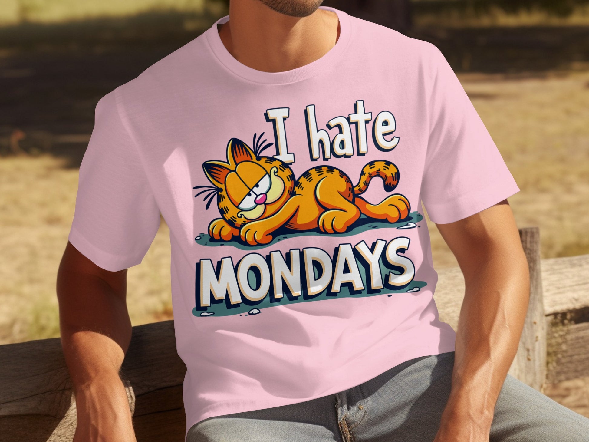 I Hate Mondays Garfield Cartoon Graphic T-shirt