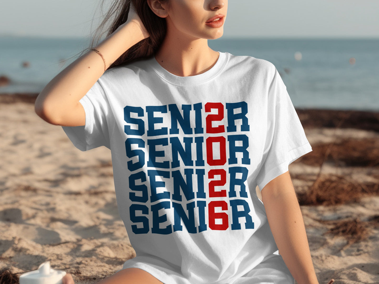 Senior 2026 Multiple Times Printed on Casual T-shirt