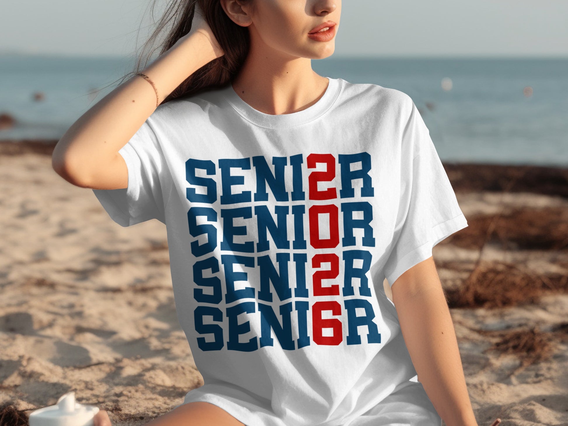 Senior 2026 Multiple Times Printed on Casual T-shirt