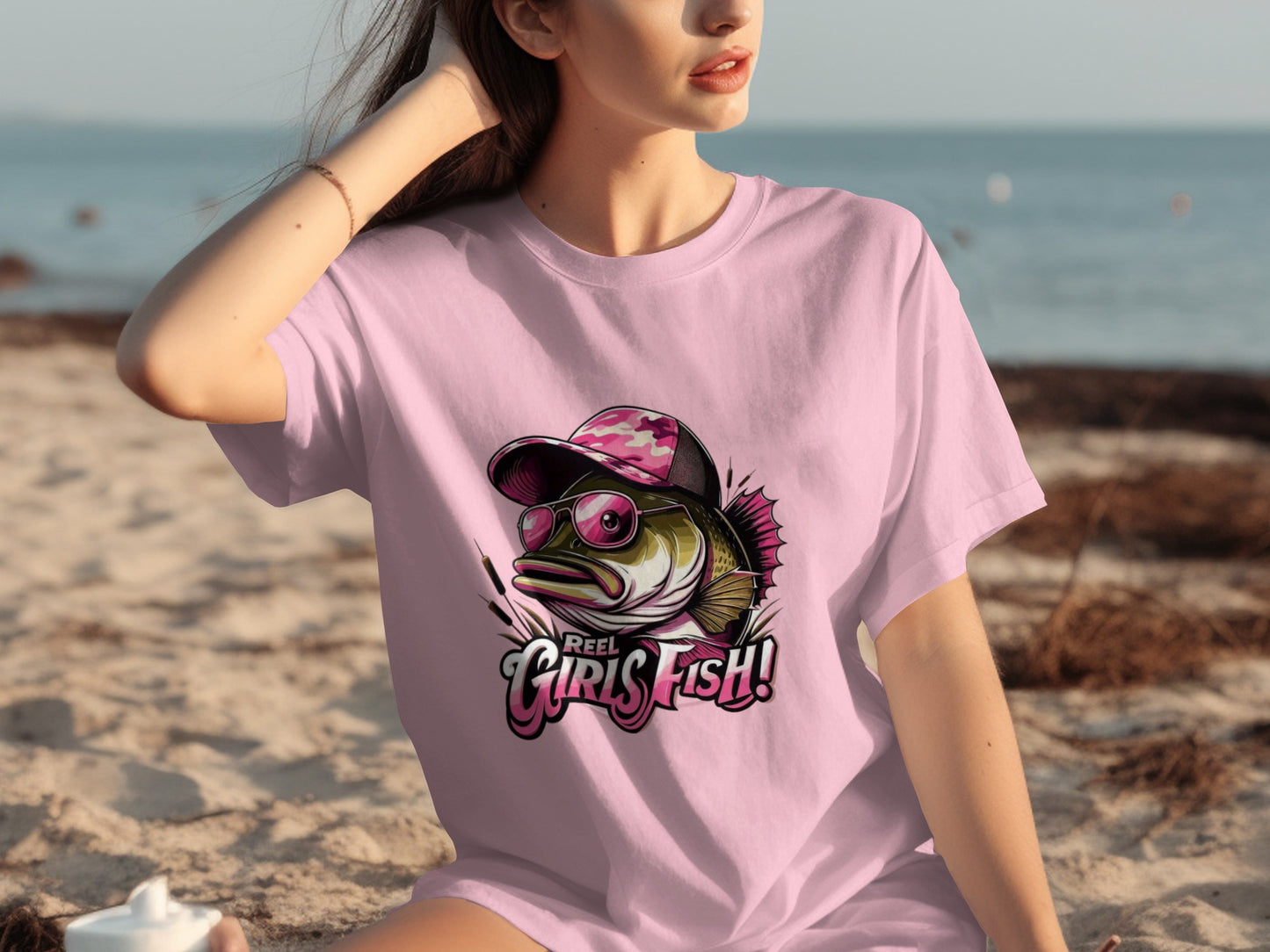 Reel Girls Fish Funny Graphic Women's T-Shirt