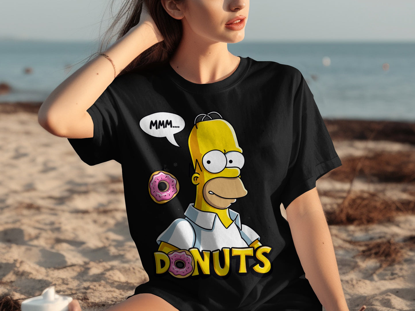Homer Simpson Mmm... Donuts Graphic T-Shirt