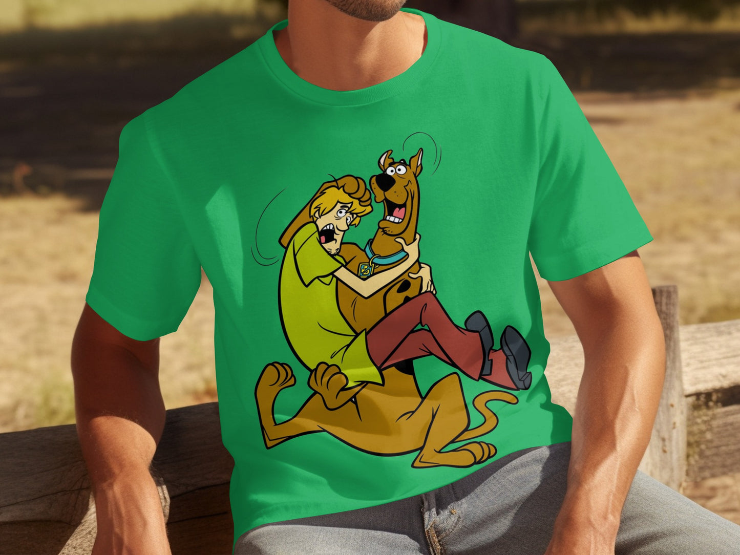 Scooby-Doo and Shaggy Green Graphic T-Shirt