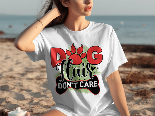 Dog Hair Don't Care Graphic Tee for Beach Days