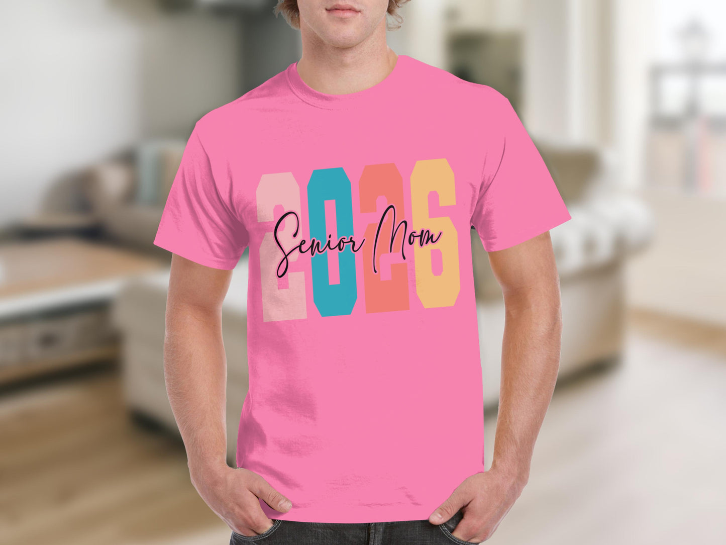 Senior Mom 2026 Colorful Graphic T-Shirt