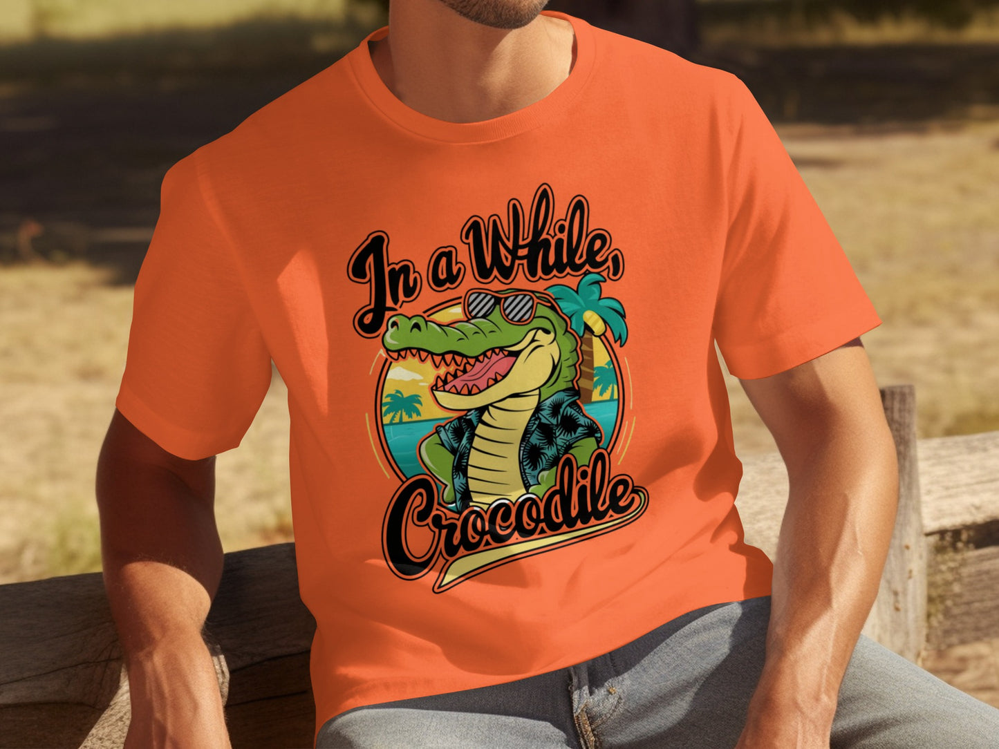 In a While Crocodile Graphic Tee for Summer Fun