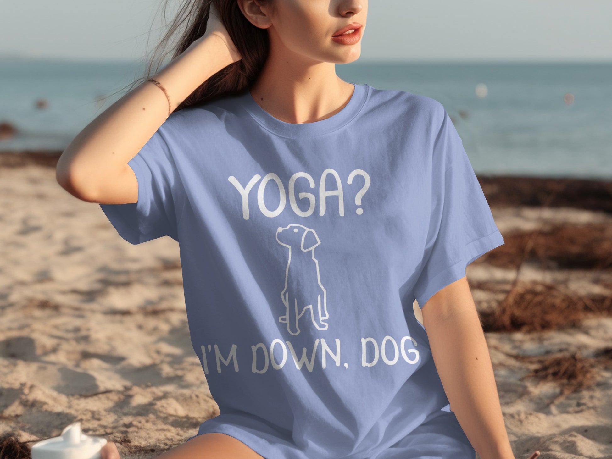 Yoga? I'm Down Dog Graphic T-Shirt Casual Wear