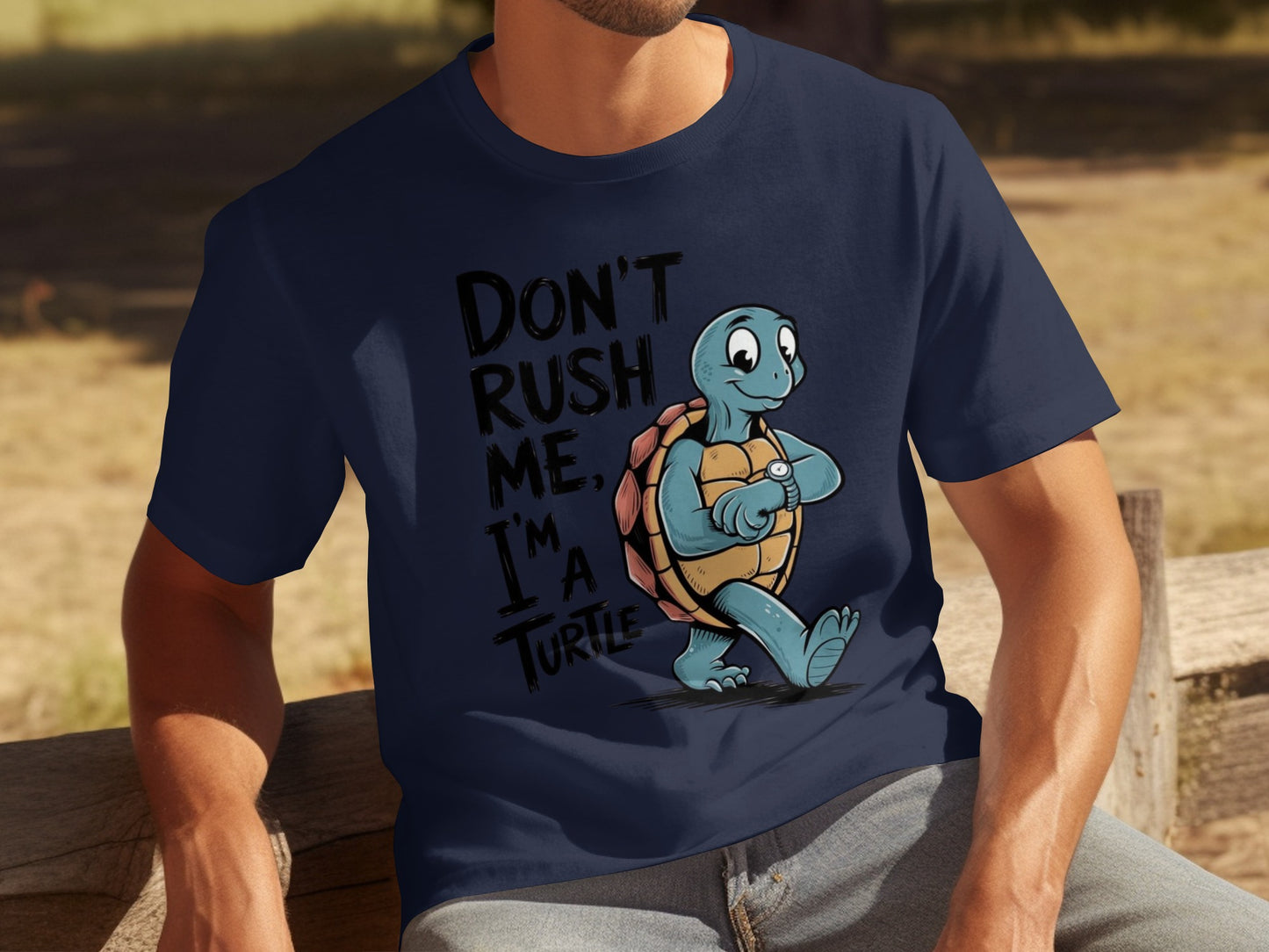 Don't Rush Me I'm A Turtle Funny Illustration T-Shirt