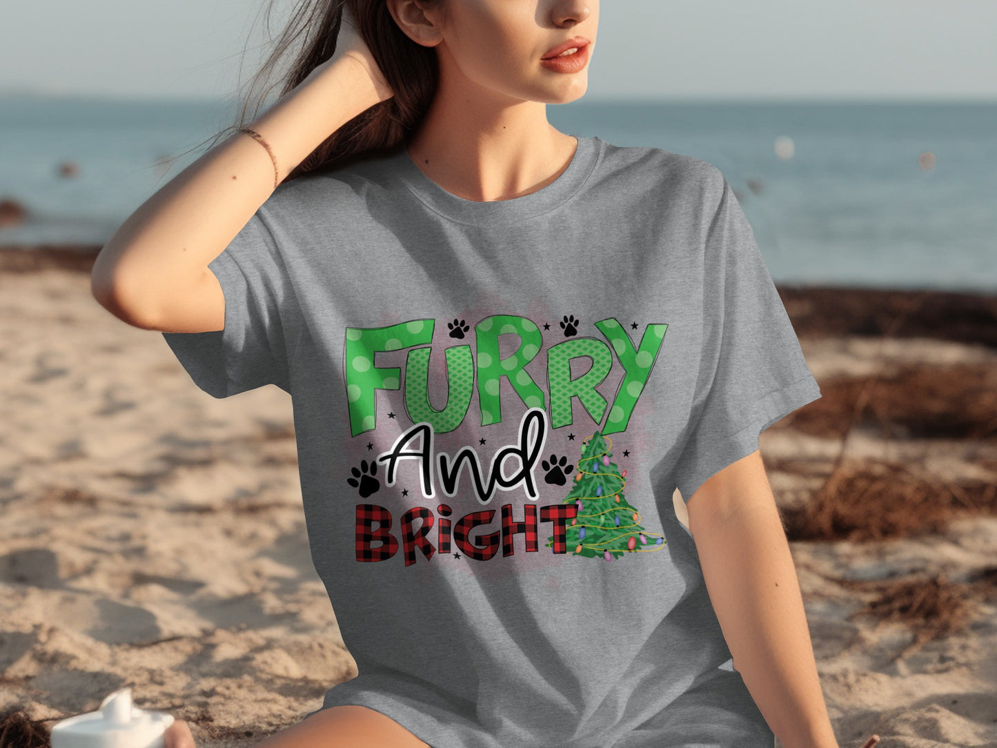 Furry And Bright Christmas Graphic T-Shirt Product
