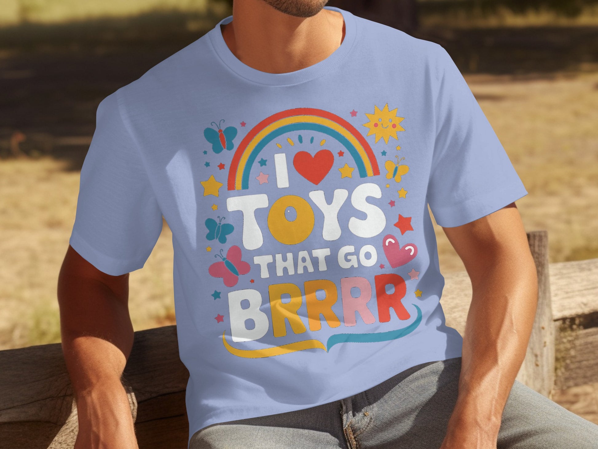 I Love Toys That Go Brrrr Colorful Graphic Tee