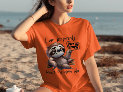 Temporarily Out of Order Sloth Graphic T-Shirt