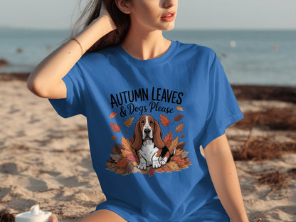 Autumn Leaves and Dogs Please Graphic Tee for Pet Lovers