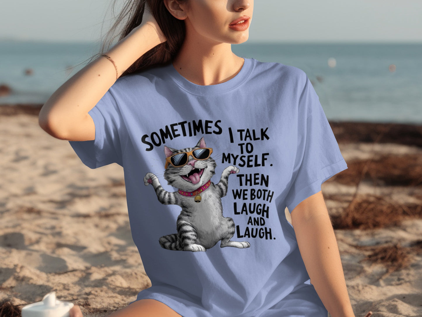 Funny Cat Shirt Sometimes I Talk To Myself Laugh Tee