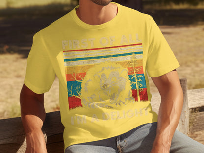 First Of All I'm A Delight Retro Graphic T-Shirt
