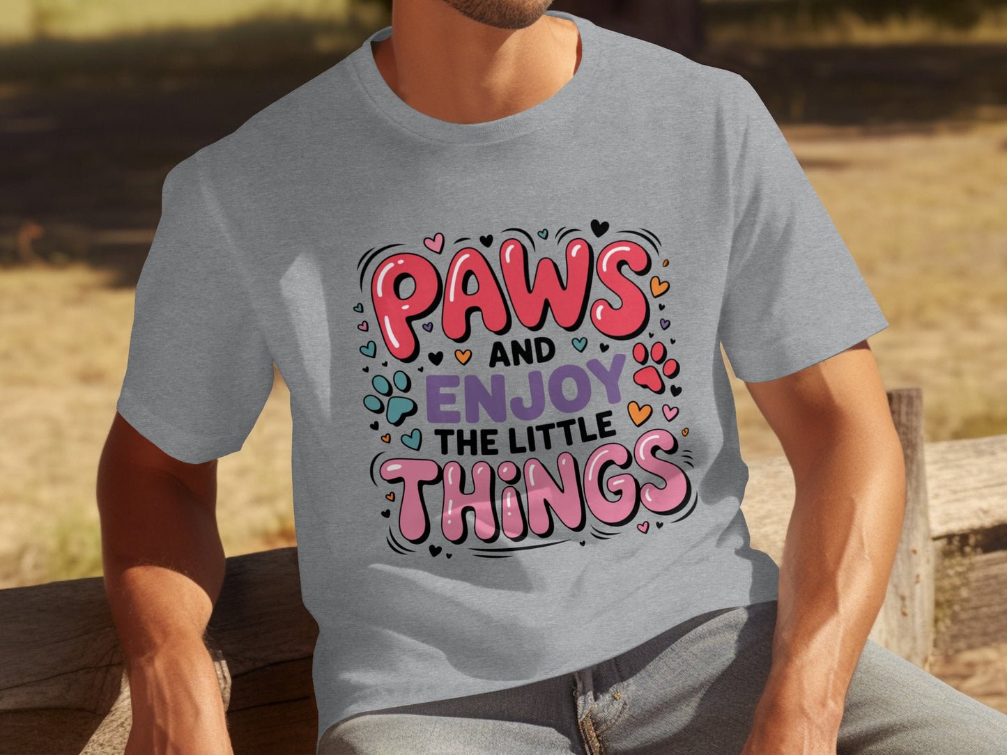 Paws And Enjoy The Little Things Graphic T-shirt