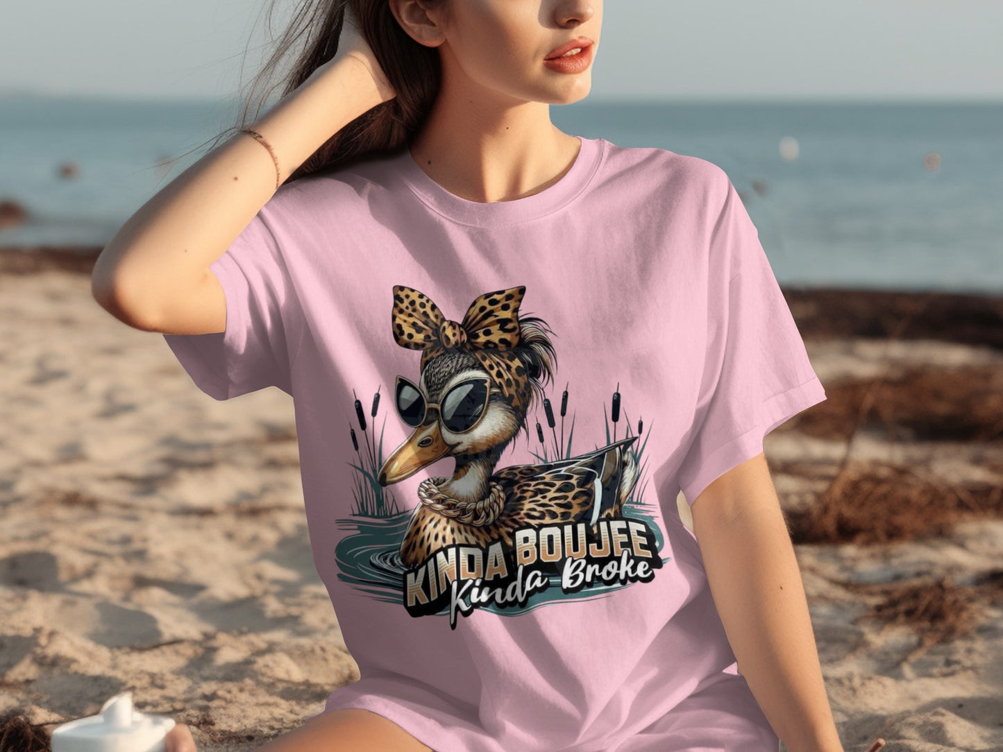 Kinda Boujee Kinda Broke Duck Graphic T-shirt