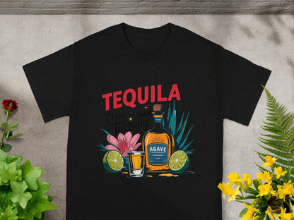 Tequila Cheaper Than Therapy Agave Bottle T-Shirt