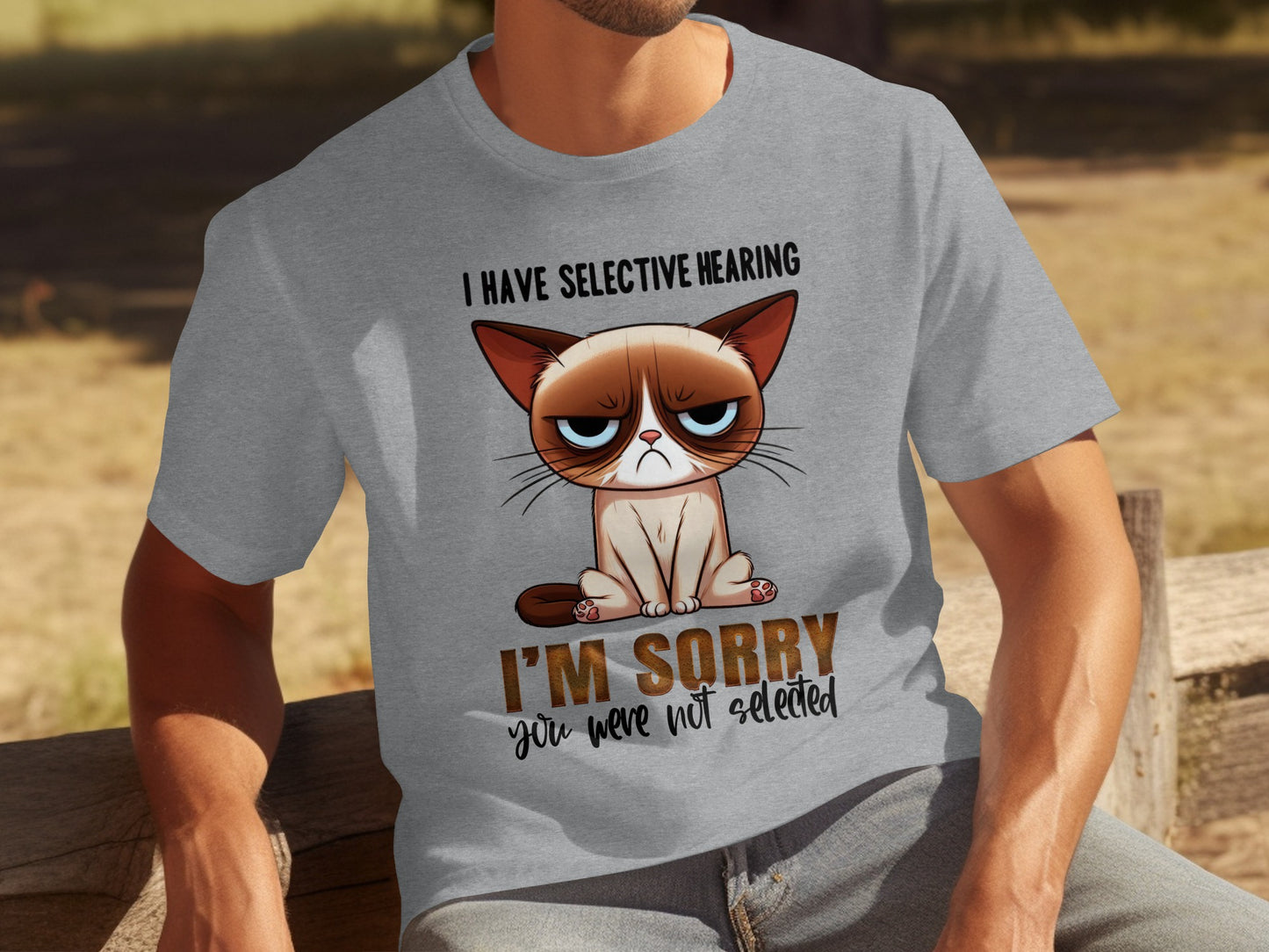 Grumpy Cat I Have Selective Hearing Funny T-Shirt