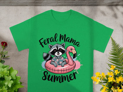 Feral Mama Summer with Raccoon Graphic T-shirt