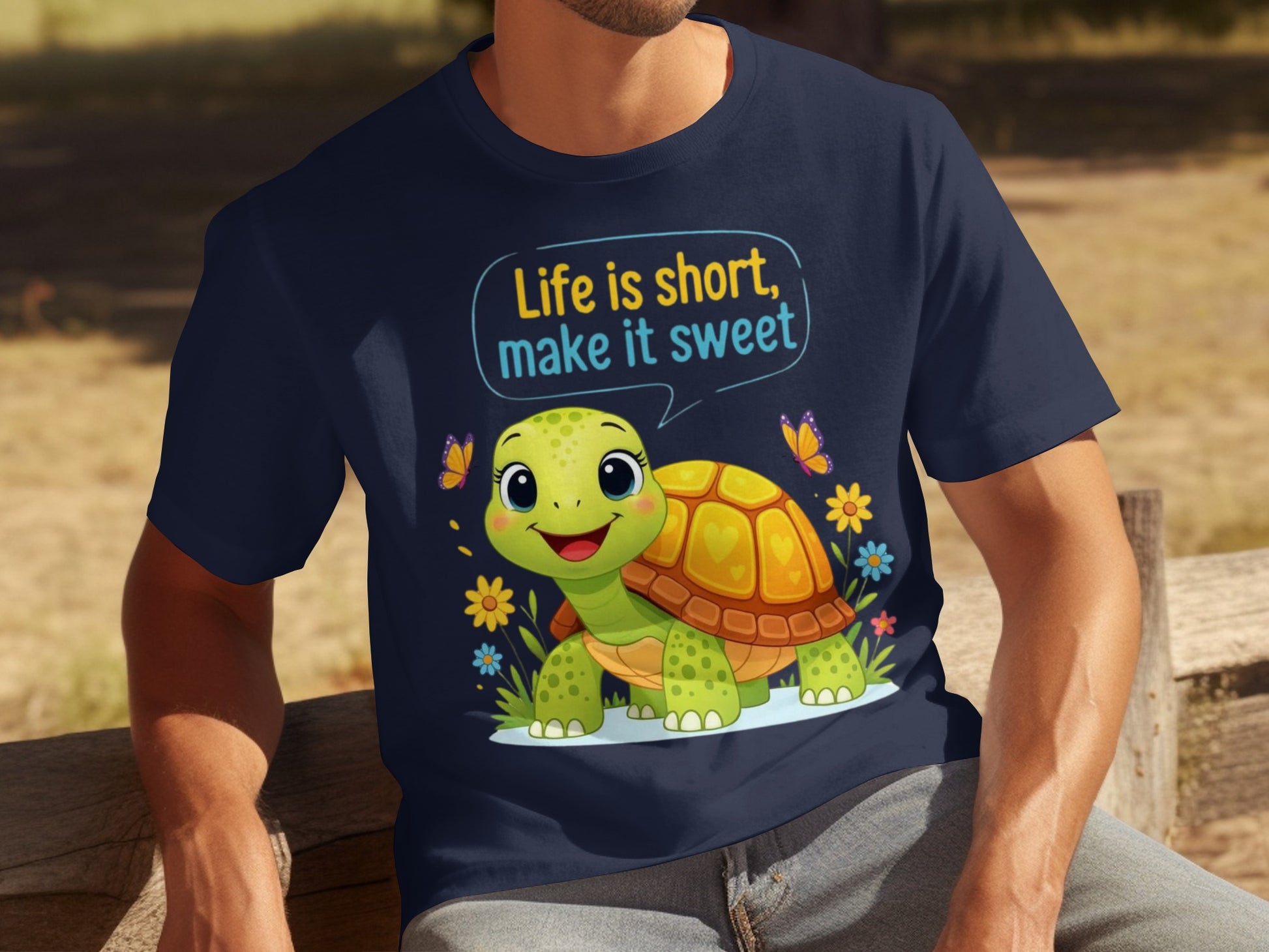 Life is short make it sweet turtle graphic t-shirt