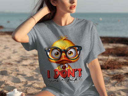 I Don't Give a Duck Funny Glasses Wearing Duck T-shirt