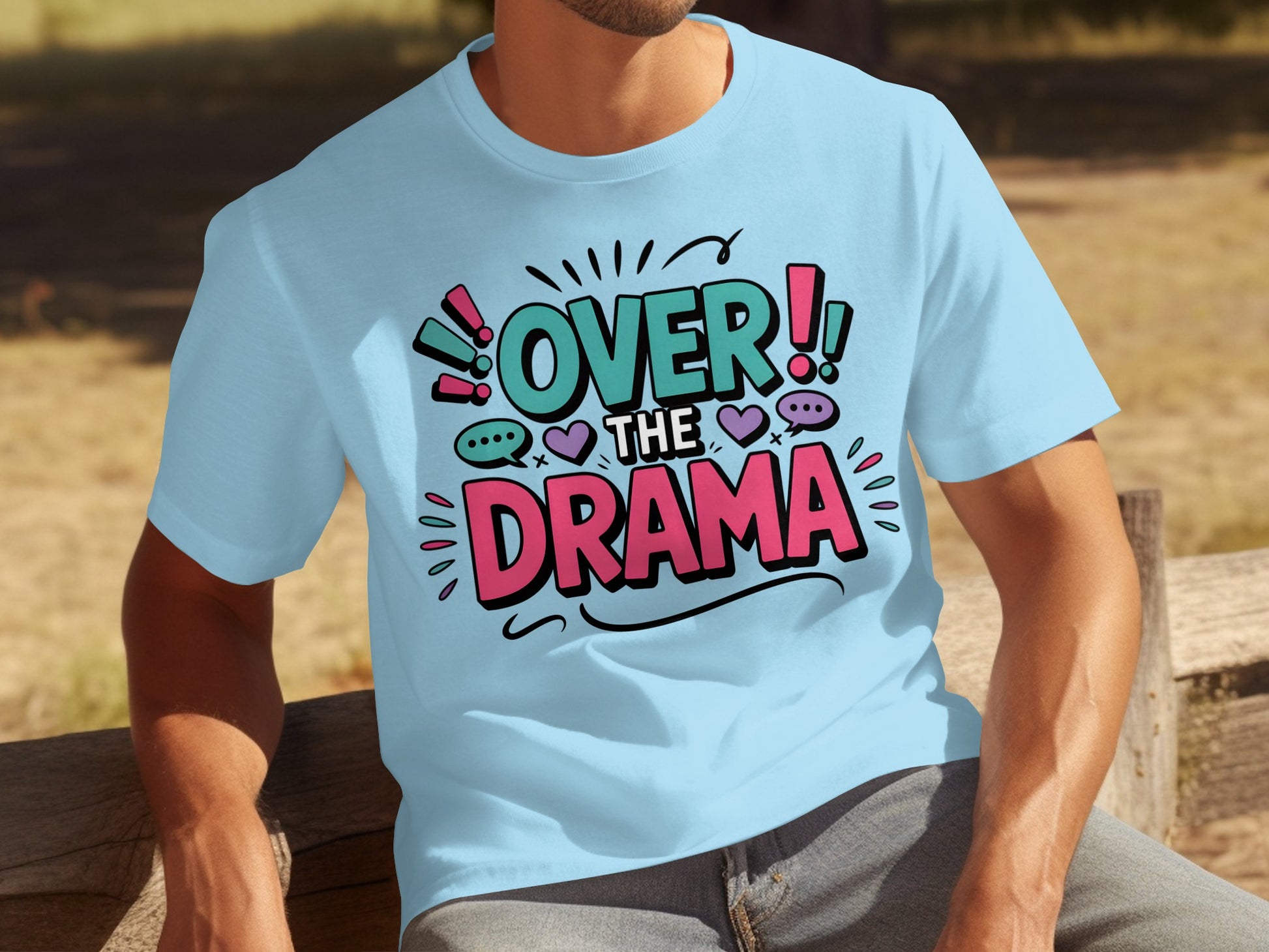 Over the Drama Graphic Tee for Casual Style