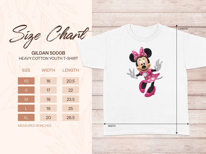 GILDAN 5000B Minnie Mouse Youth T-Shirt Size Chart product type