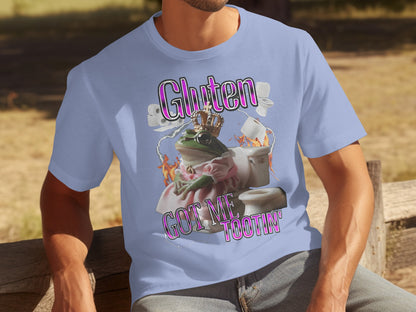 Gluten Got Me Tootin Frog Toilet Humorous T-shirt