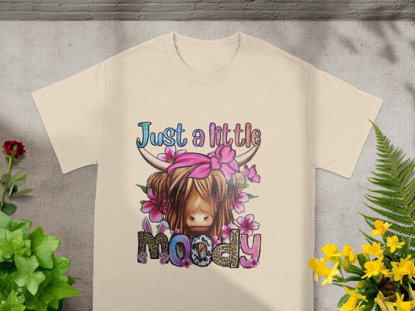 Just a Little Moody Cute Highland Cow T-Shirt