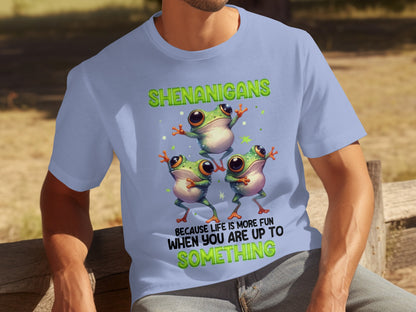 Shenanigans Frog Design Fun Graphic T-Shirt