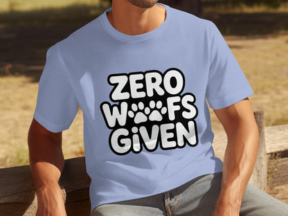 Zero Woofs Given Paw Print Design T-Shirt