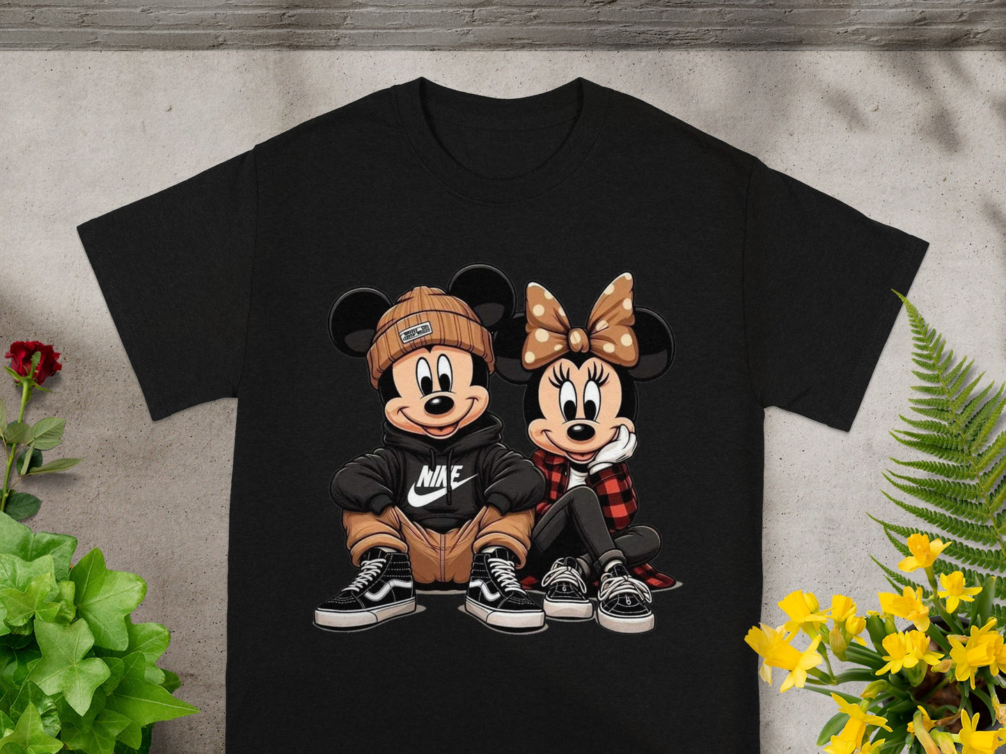 Mickey and Minnie Stylish Outfit Design T-Shirt